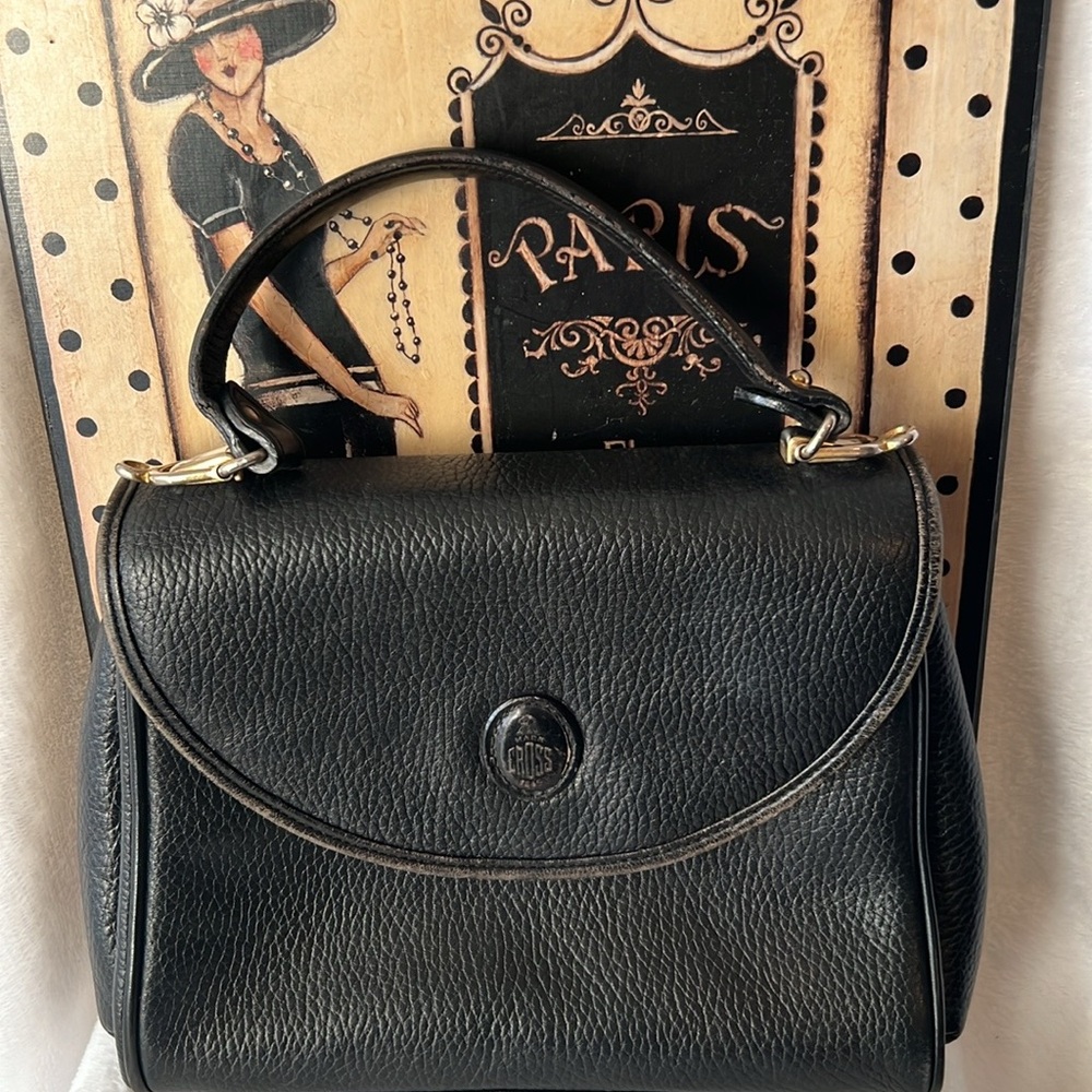 Mark Cross Iconic Vintage Murphy Black Lambskin Leather Satchel🔥